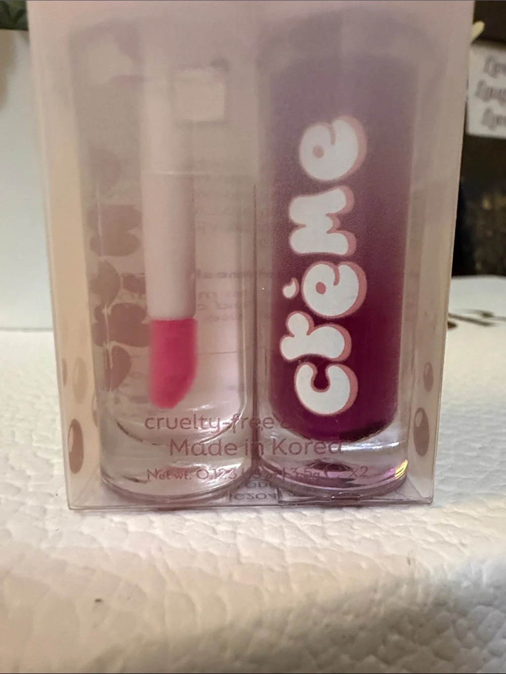 The Crème Shop Crème Tinted Lip Oils Duo + Vitamin E | New in Box
